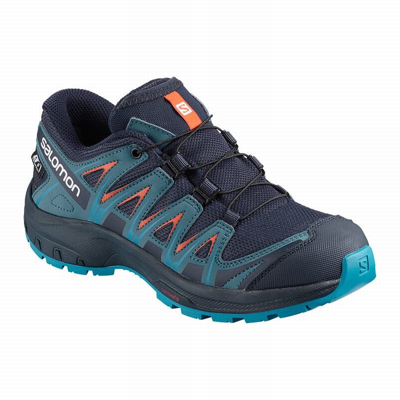 SALOMON XA PRO 3D CLIMASALOMON™ WATERPROOF Philippines - Kids' Hiking Shoes - Navy/Blue | 157802-IVB